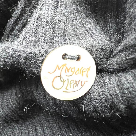 Margaret OLeary Cashmere Turtleneck Sweater Dress Black Gray Size Medium - Picture 13 of 14